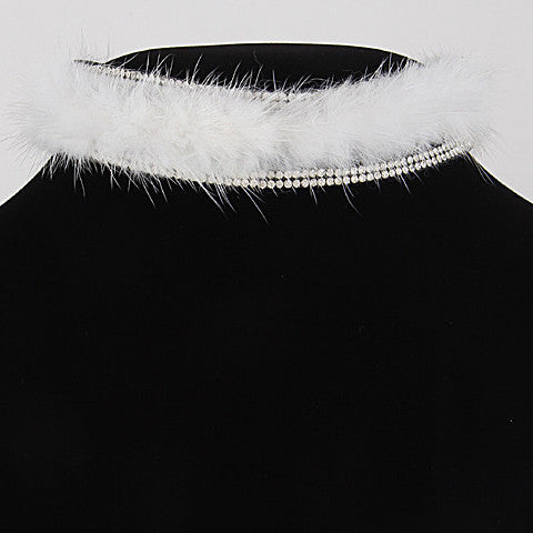 Elegant Fur Choker White Necklace