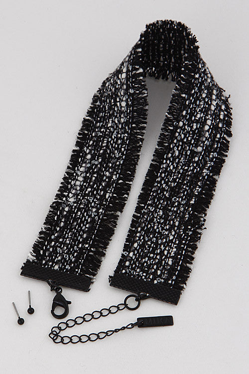 Elegant Beaded Choker Black Necklace