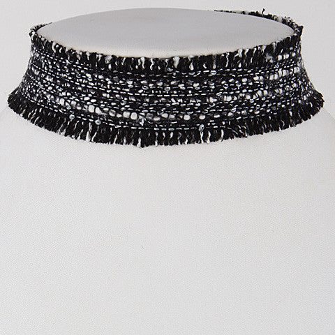 Elegant Beaded Choker Black Necklace