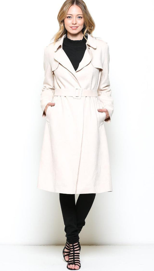 Elegant Beige Fashion Coat