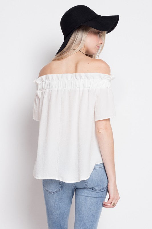 Fashion Summer Casual Off Shoulder White Top