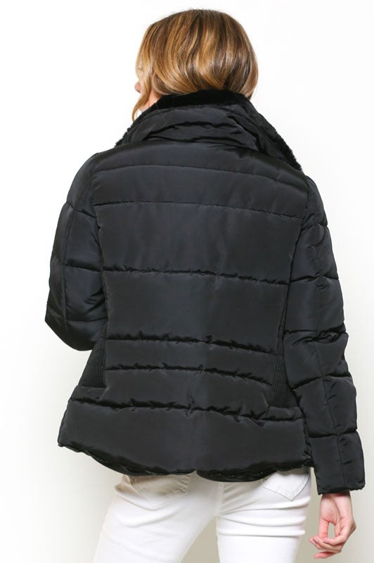 Fashion Black Silver Winter Jacket