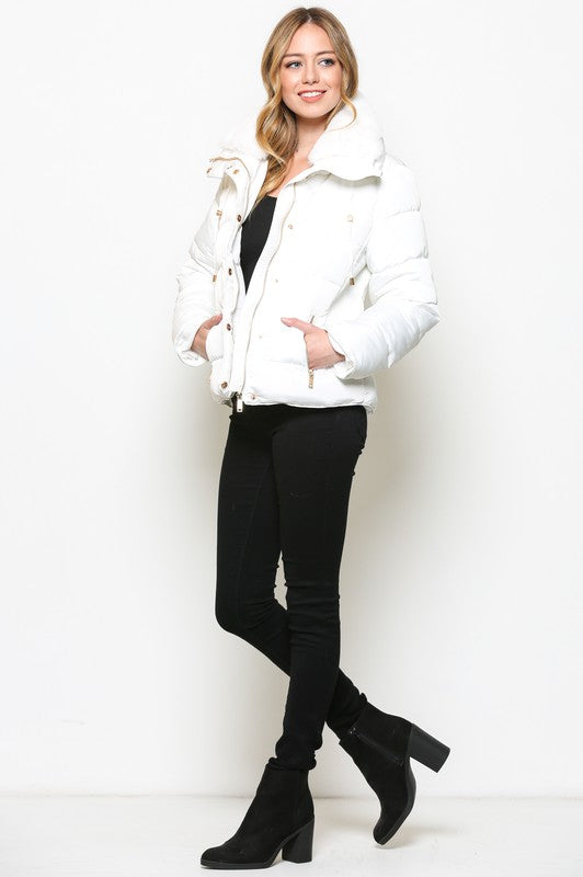 Fashion White Gold Winter Jacket