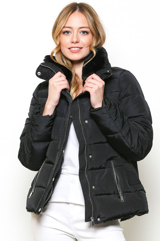 Fashion Black Silver Winter Jacket
