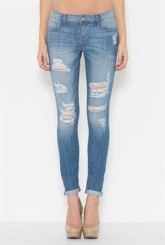 Light Blue Ripped Skinny Jean
