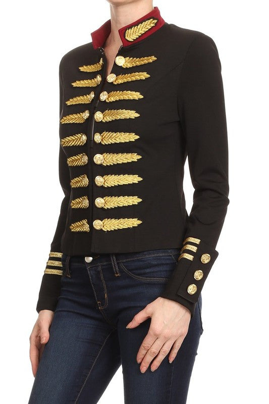 Fashion Military Black Gold Jacket