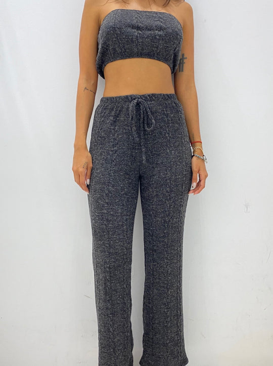 Fashion Black Crochet Joggers Pants