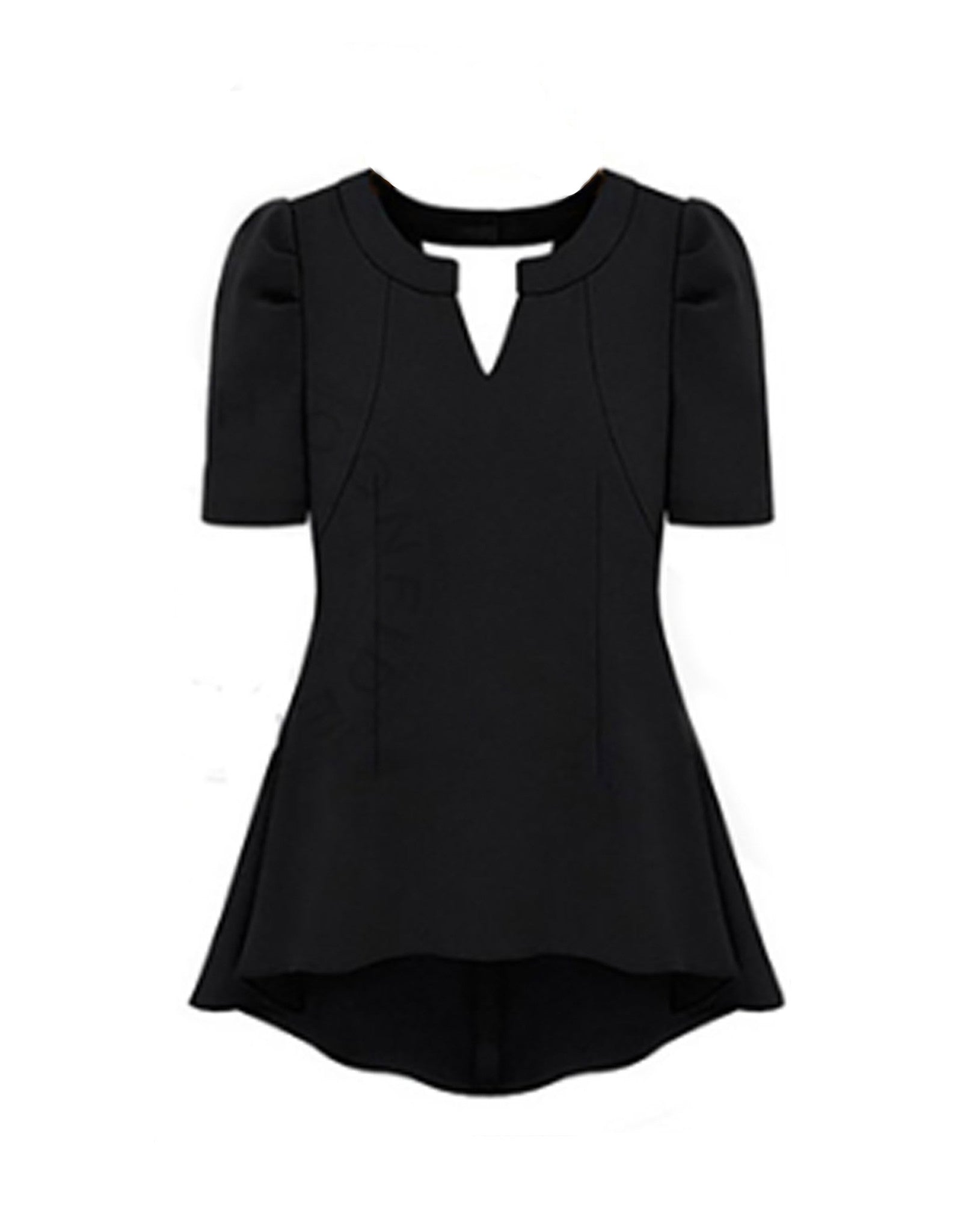 Summer Black shirt with  puff short-sleeve