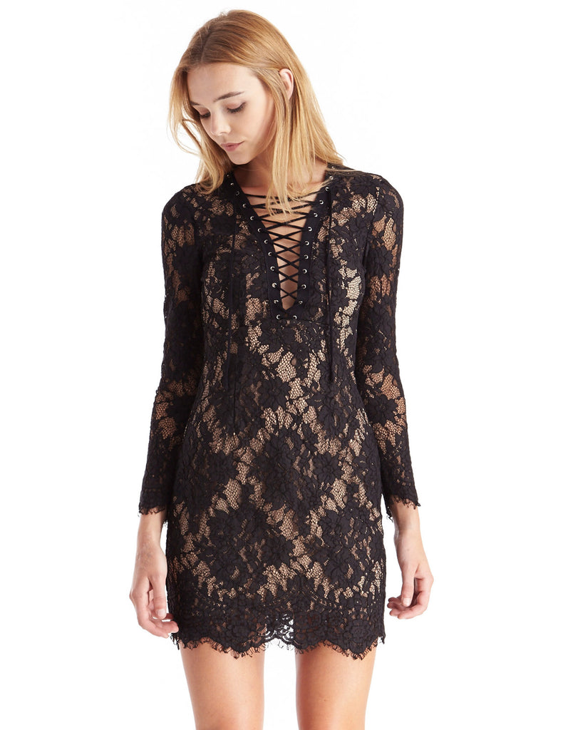 Cocktail Lace-Up Dress Black – EDITE MODE