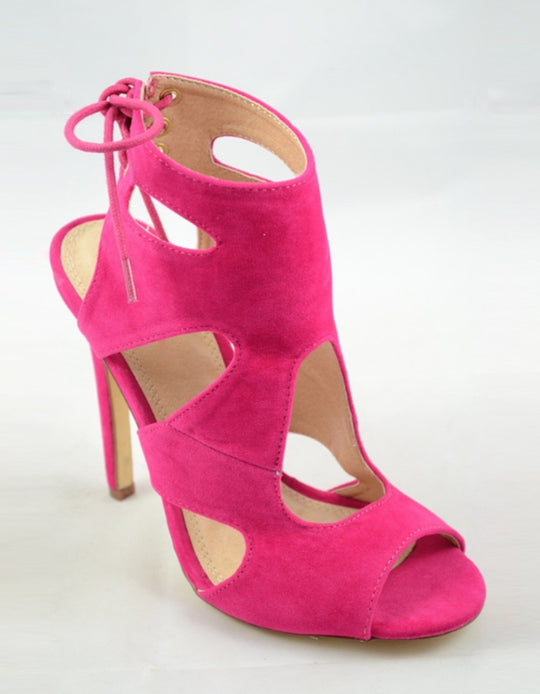 Cutout Fuchsia Sandal Heels