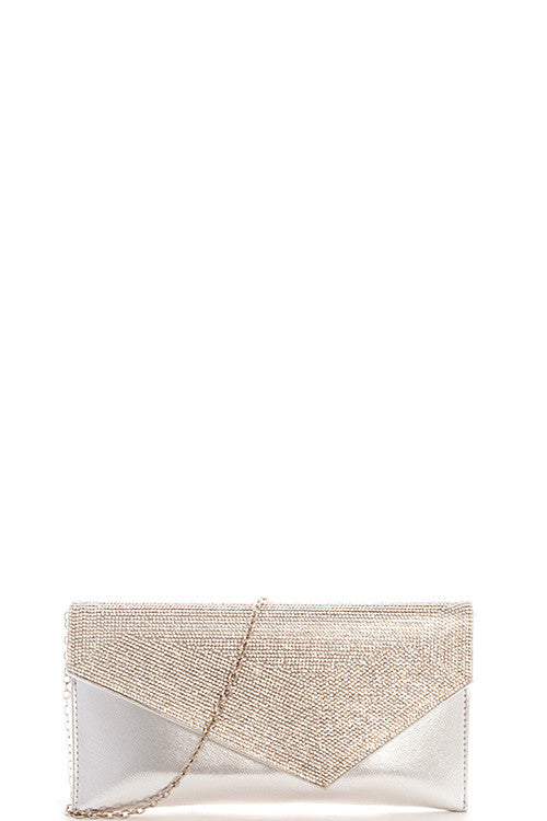 Fashion Rhinestone Silver Clutch