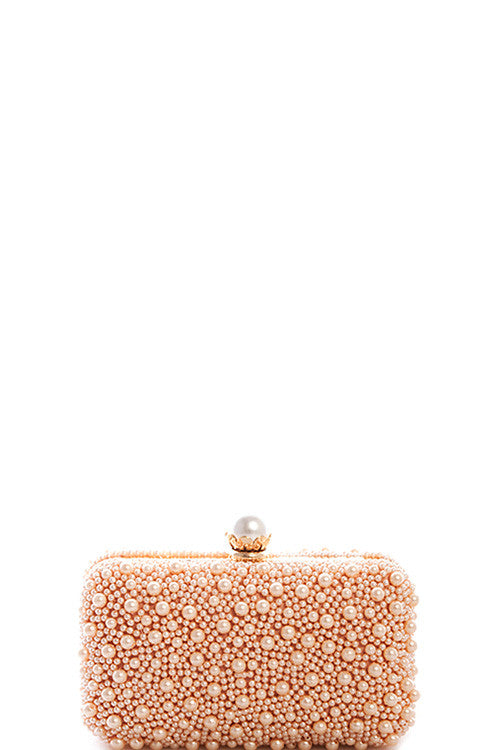 Elegant Pearl Rose Clutch