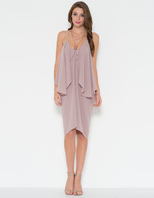 Drape Cocktail Midi Dress