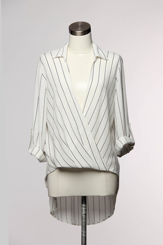 Fashion White Black Crossed Shirt