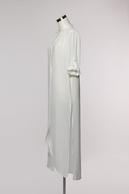 Elegant White Long Shirt