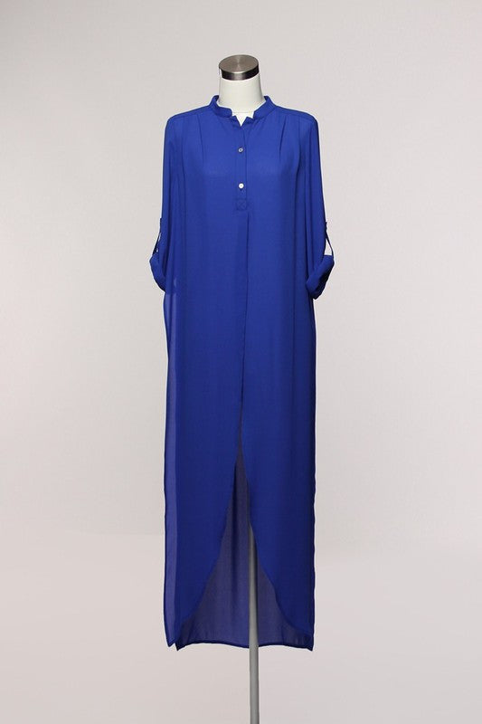 Elegant Blue Long Shirt