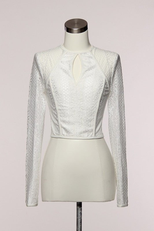 White Lace Elegant Crop Top