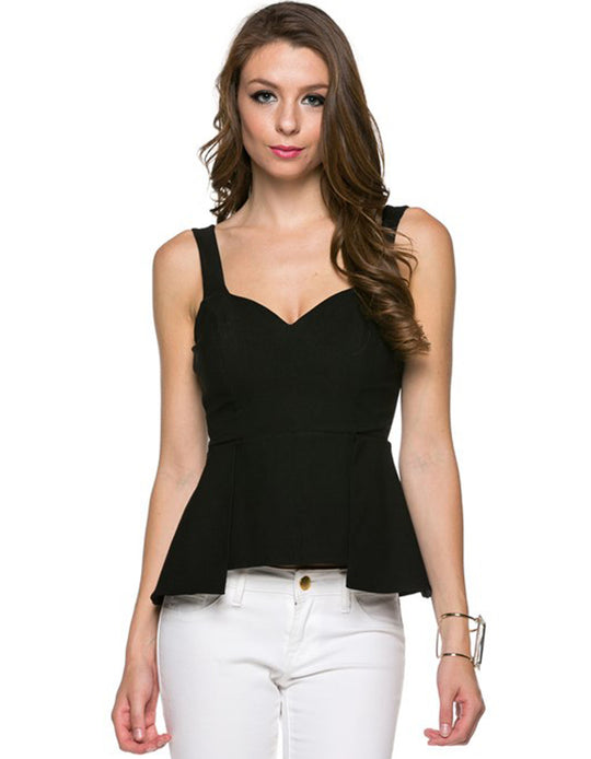 Elegant Black Peplum Top