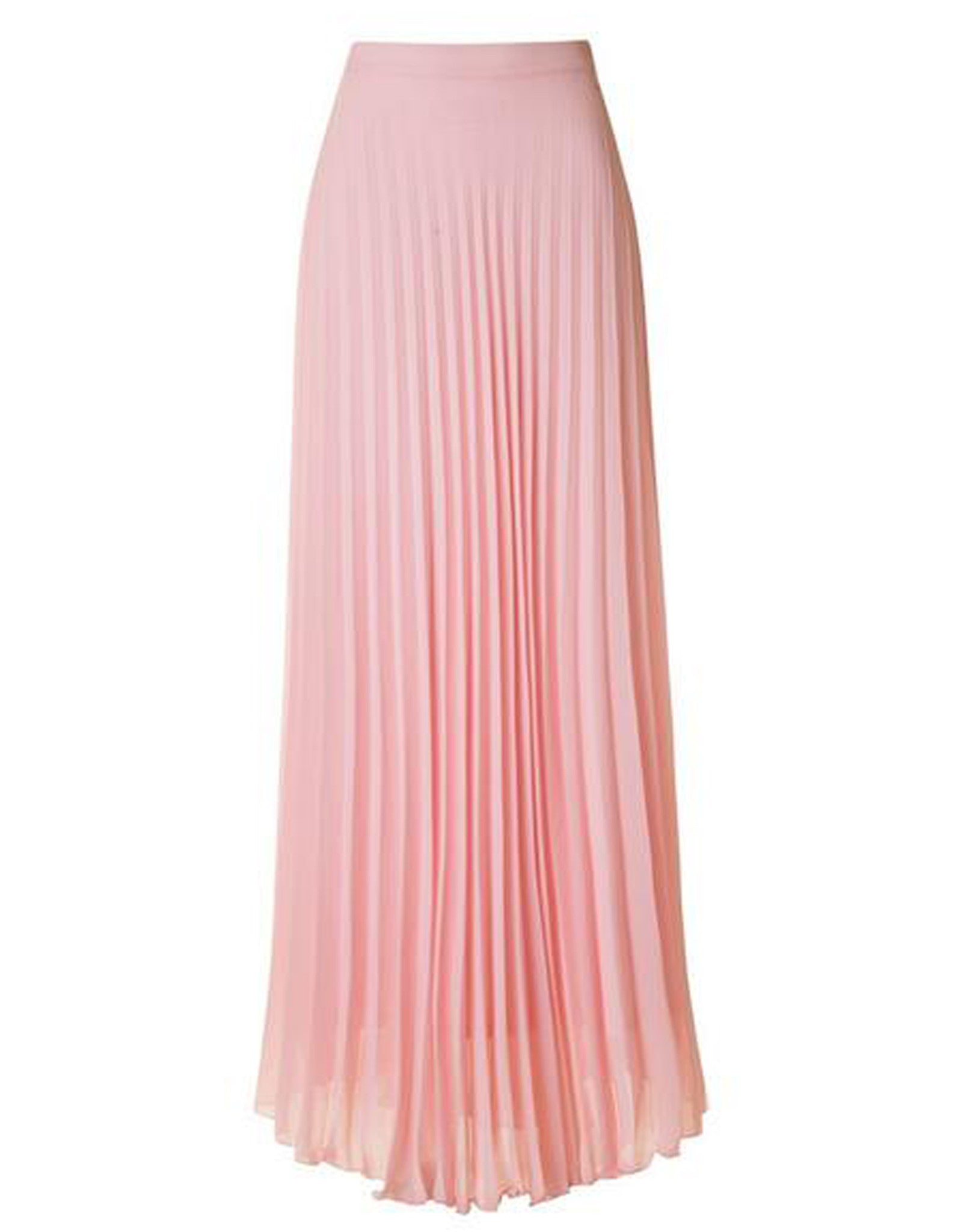 Elegant Blush Pleated Maxi Skirt
