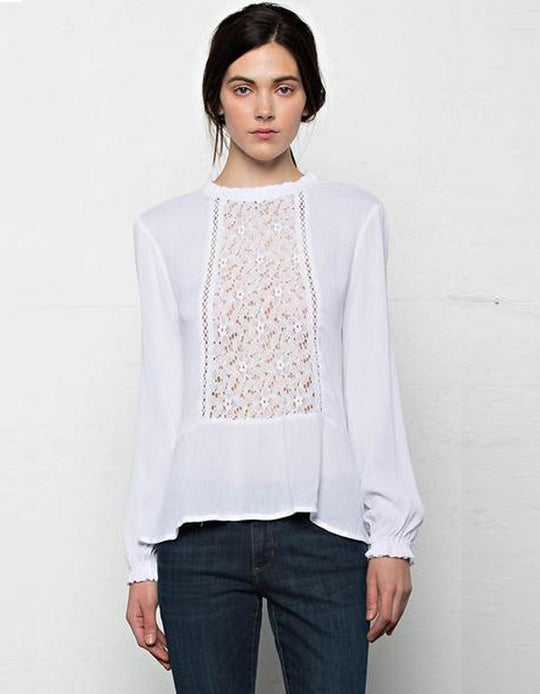 Elegant White Lace Long Sleeve Top