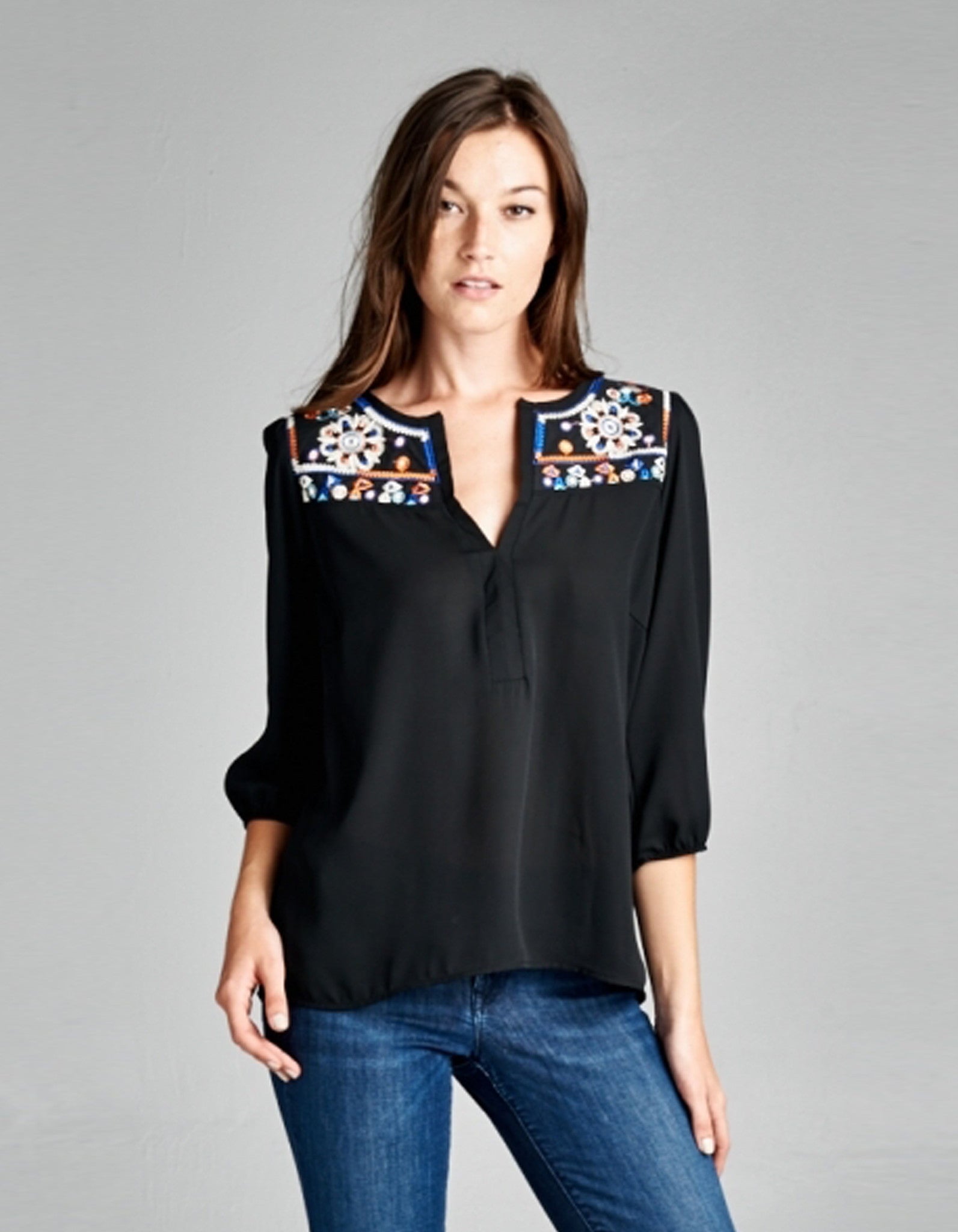 Floral Embroidered Blouse