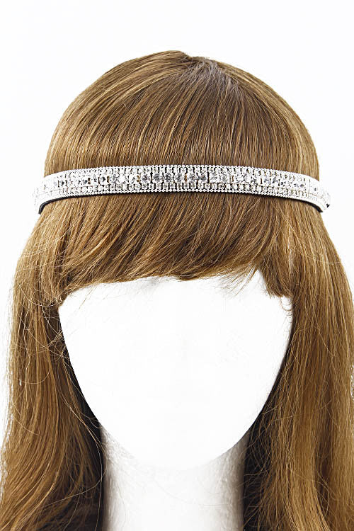 Elegant Rhinestone Layered Silver Head Band