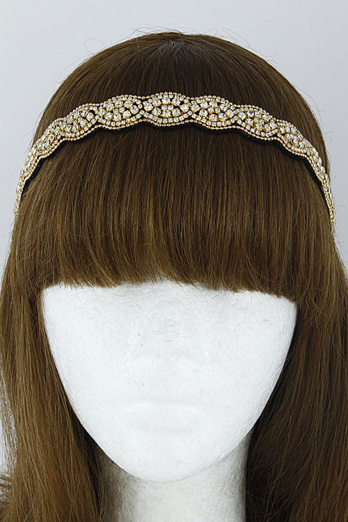 Elegant Egyptian Inspired Rhinestone Gold Head Band