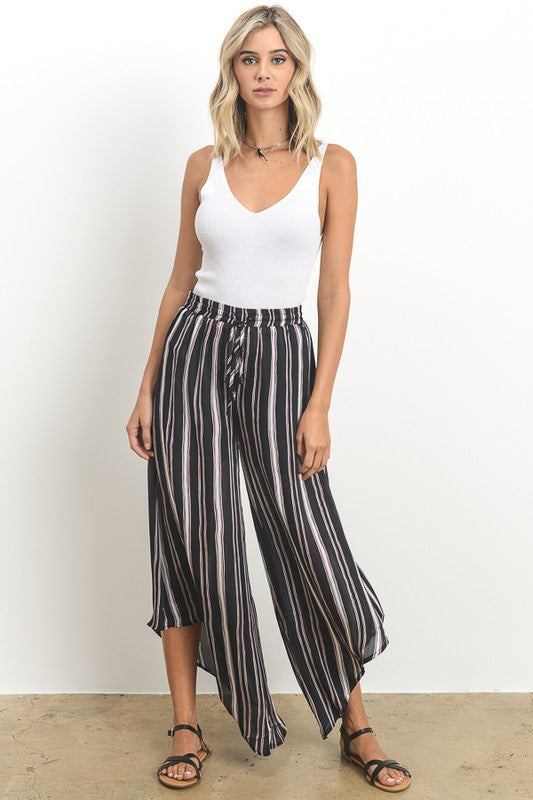 Summer Navy Striped Casual Pants