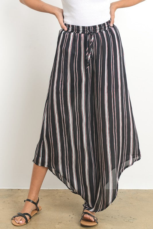 Summer Navy Striped Casual Pants