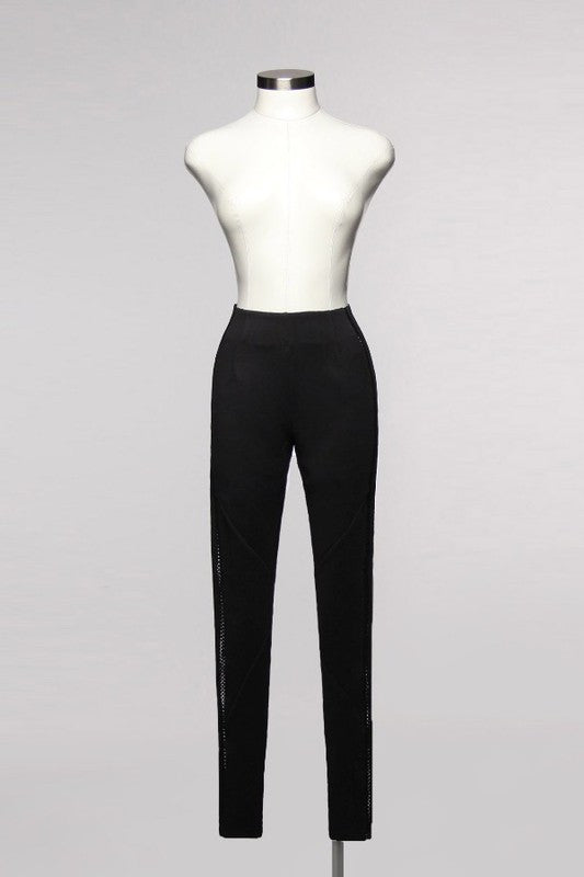 Elegant Black Side Lace Leggings