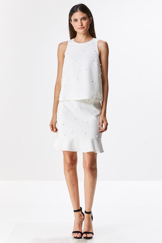 Elegant Pearl White Tank Top