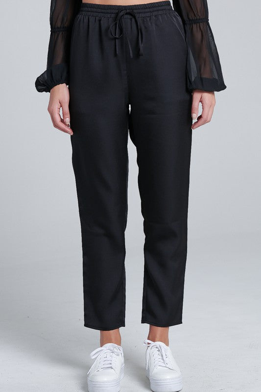 Elegant Black Satin Pants