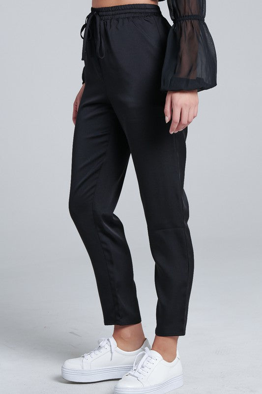 Elegant Black Satin Pants