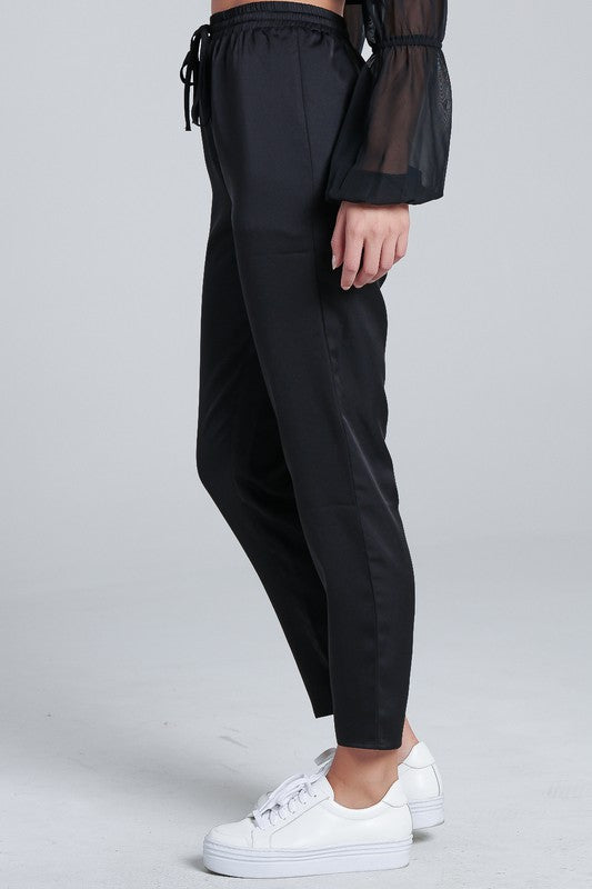 Elegant Black Satin Pants