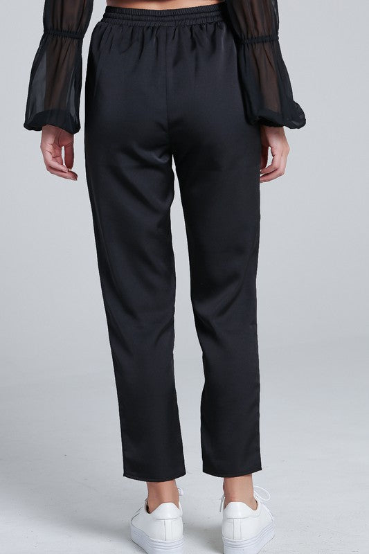 Elegant Black Satin Pants