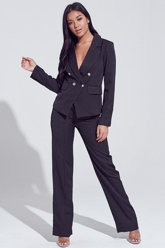 Fashion High Waisted Black Satin Pants