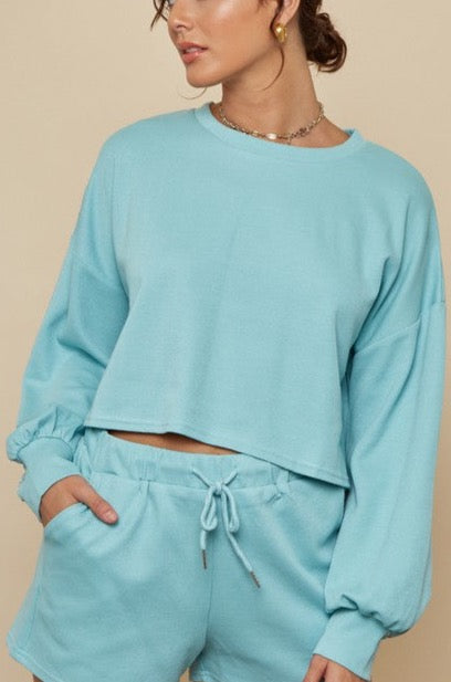 Fashion Vintage Blue Sweater with Long Sleeve