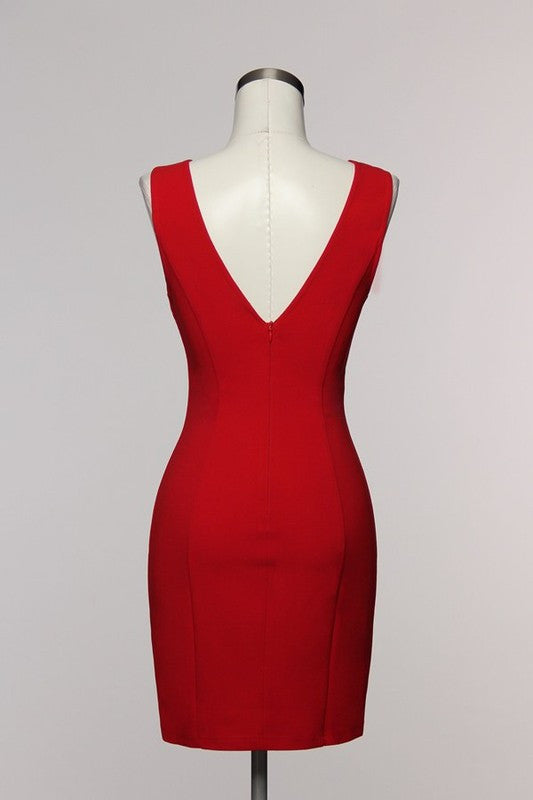 Elegant Red Mini Cocktail Dress