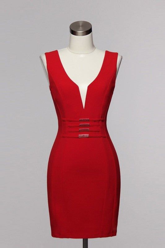Elegant Red Mini Cocktail Dress