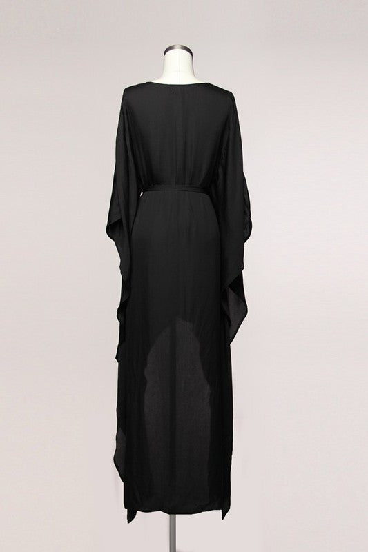 Elegant High Low Black Tunic Dress