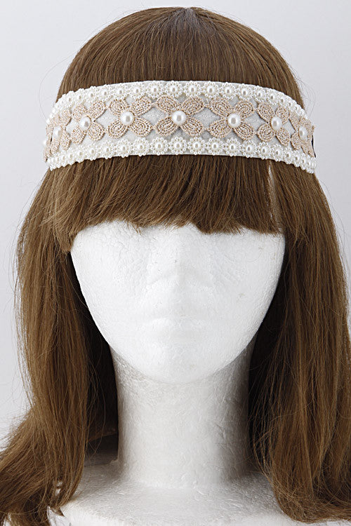 Elegant Double Cream Head Band