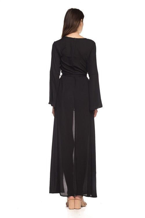maxi romper dress black Black Lace Sleeveless Maxi Romper With Cut Out