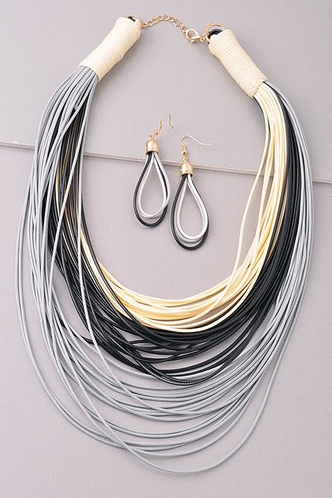 Fashion Layered Black Shades Necklace