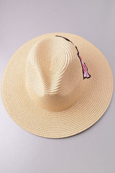Fashion Summer Rose Embroidery Straw Hat
