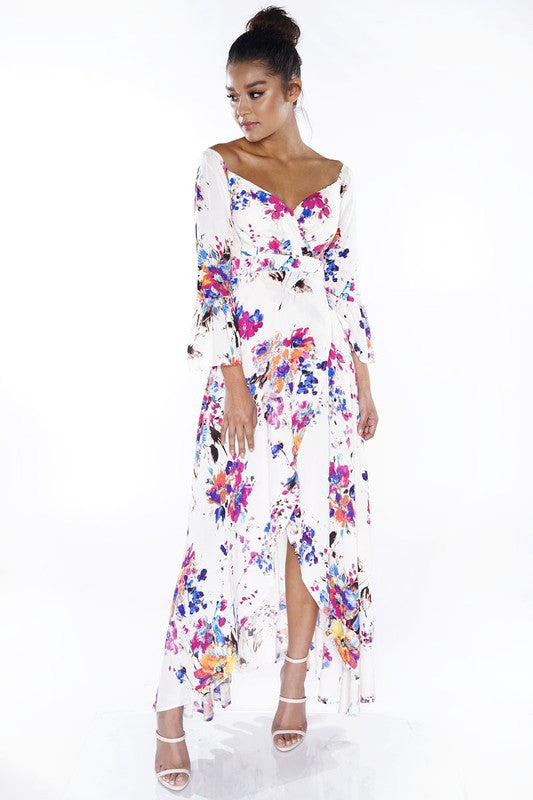 Elegant Floral Multi-Color Maxi Dress