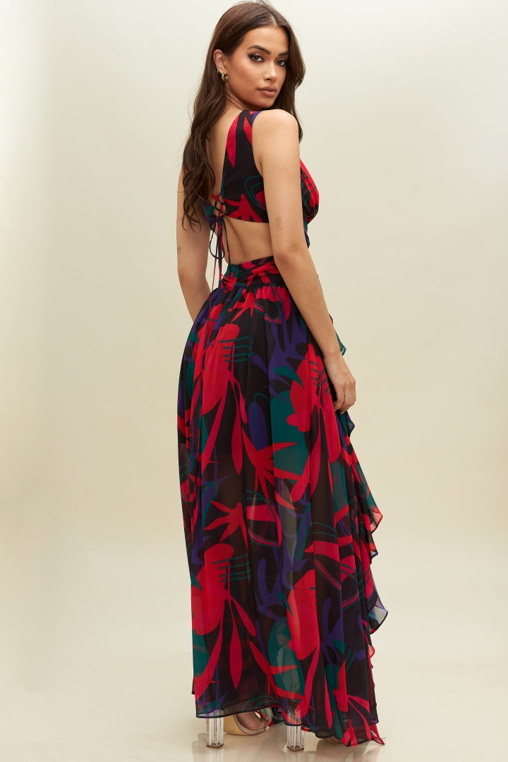 dresses cut in the middle Charming half sleeves with middle slit dress