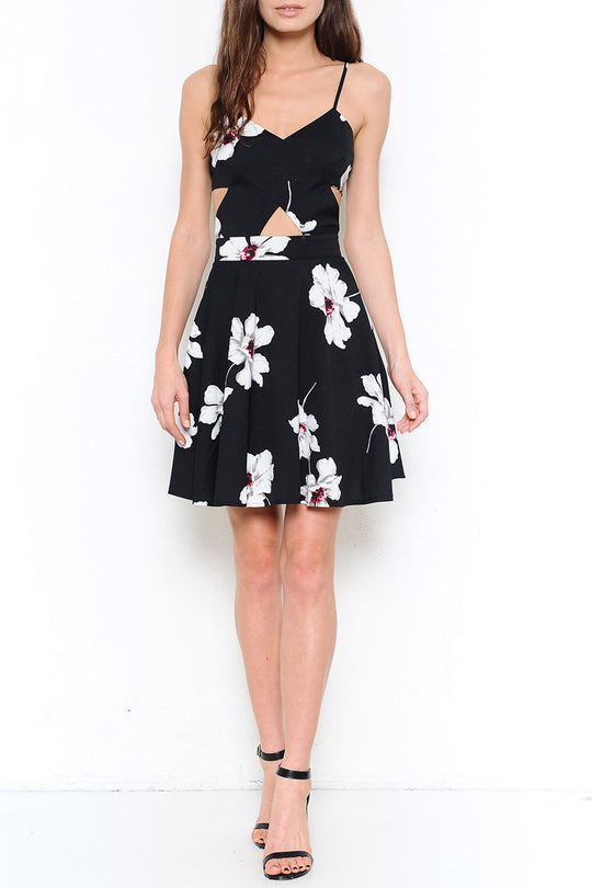 Fashion Cut Out Black Summer Dress