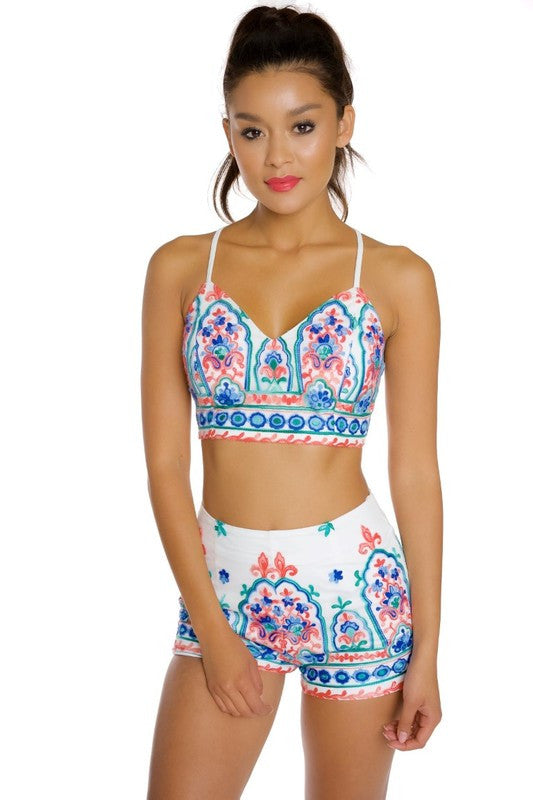 Summer High Waisted White Embroidery Short