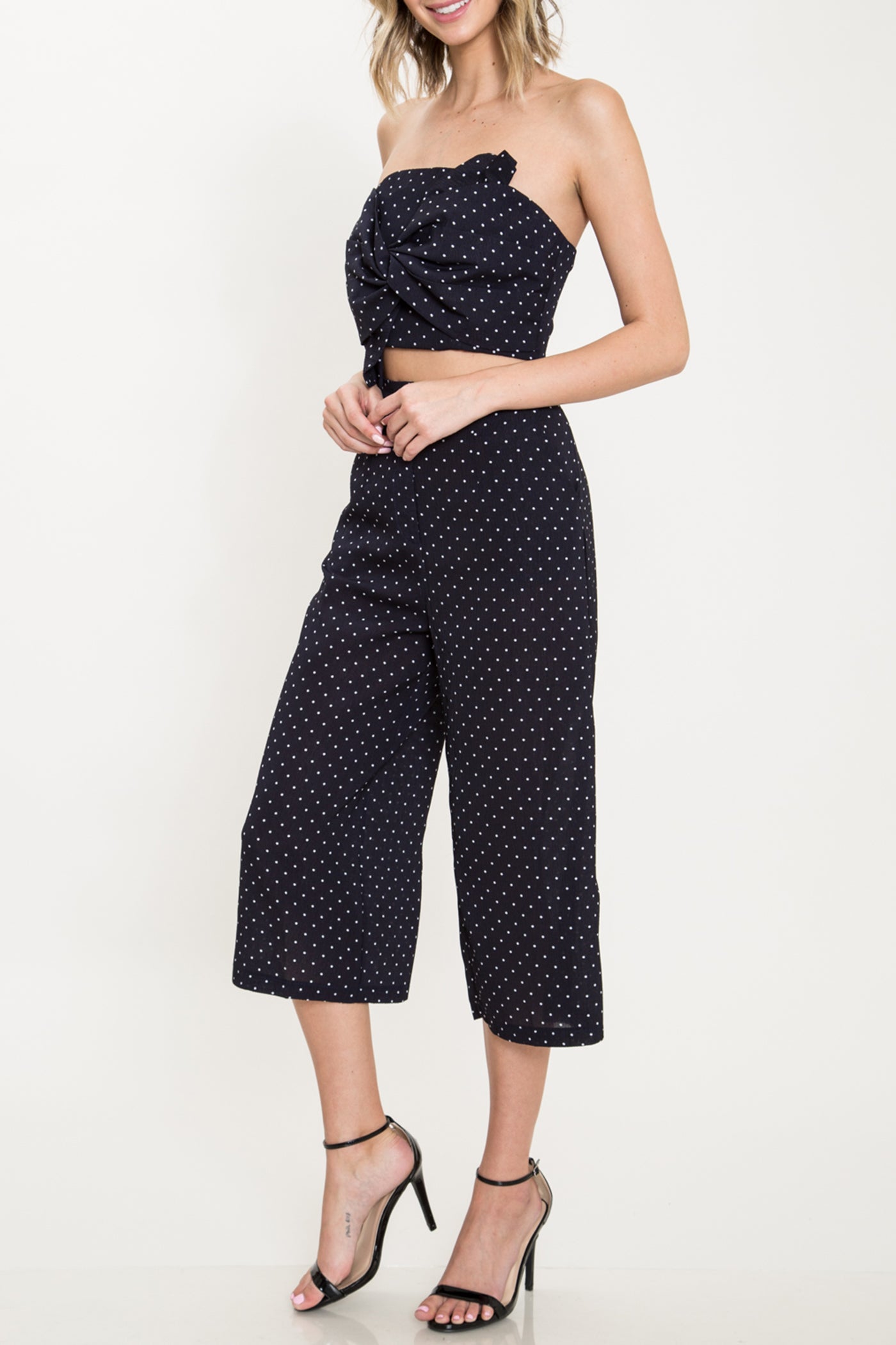 Fashion Polka Dot Navy Pants