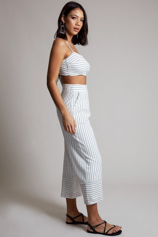 Summer Ivory Striped Strap Top